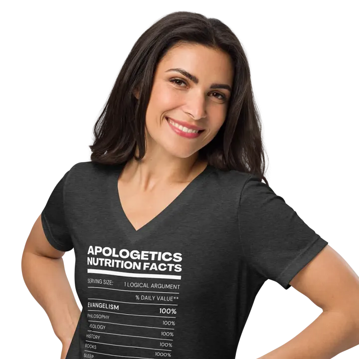 Apologetics Nutrition Facts Women's V-Neck T-Shirt product image (2)