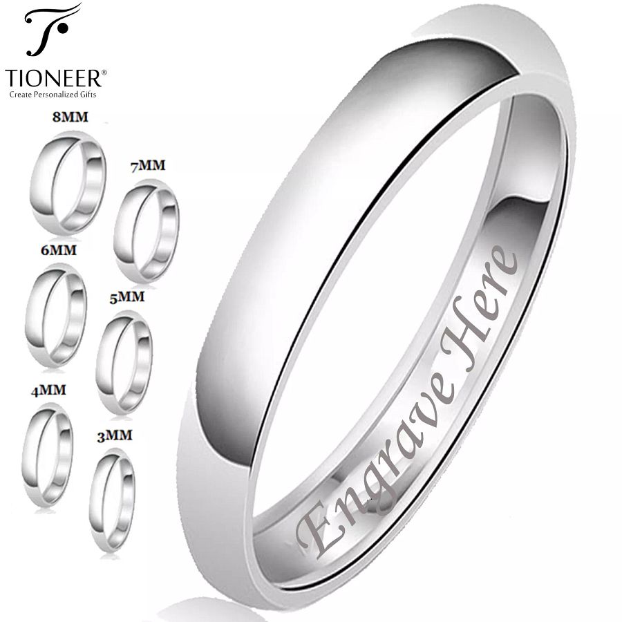 Sterling Silver 925 Wedding Band Promise Ring Plain Comfort FREE ENGRAVE 2mm-8mm product image (3)