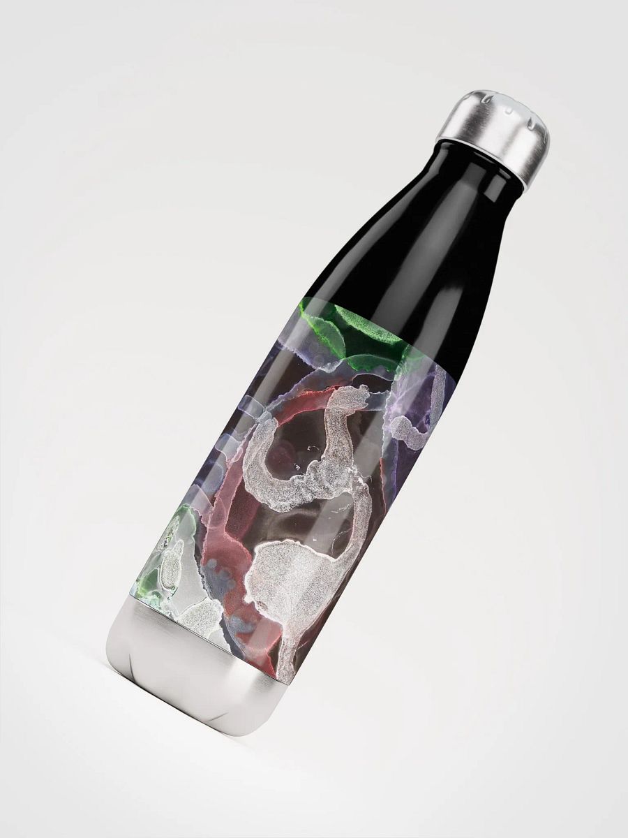 Flowing Colors Stainless Steel Water Bottle Sugar Skulls Dia de Lost Muertos Ink ARt product image (4)