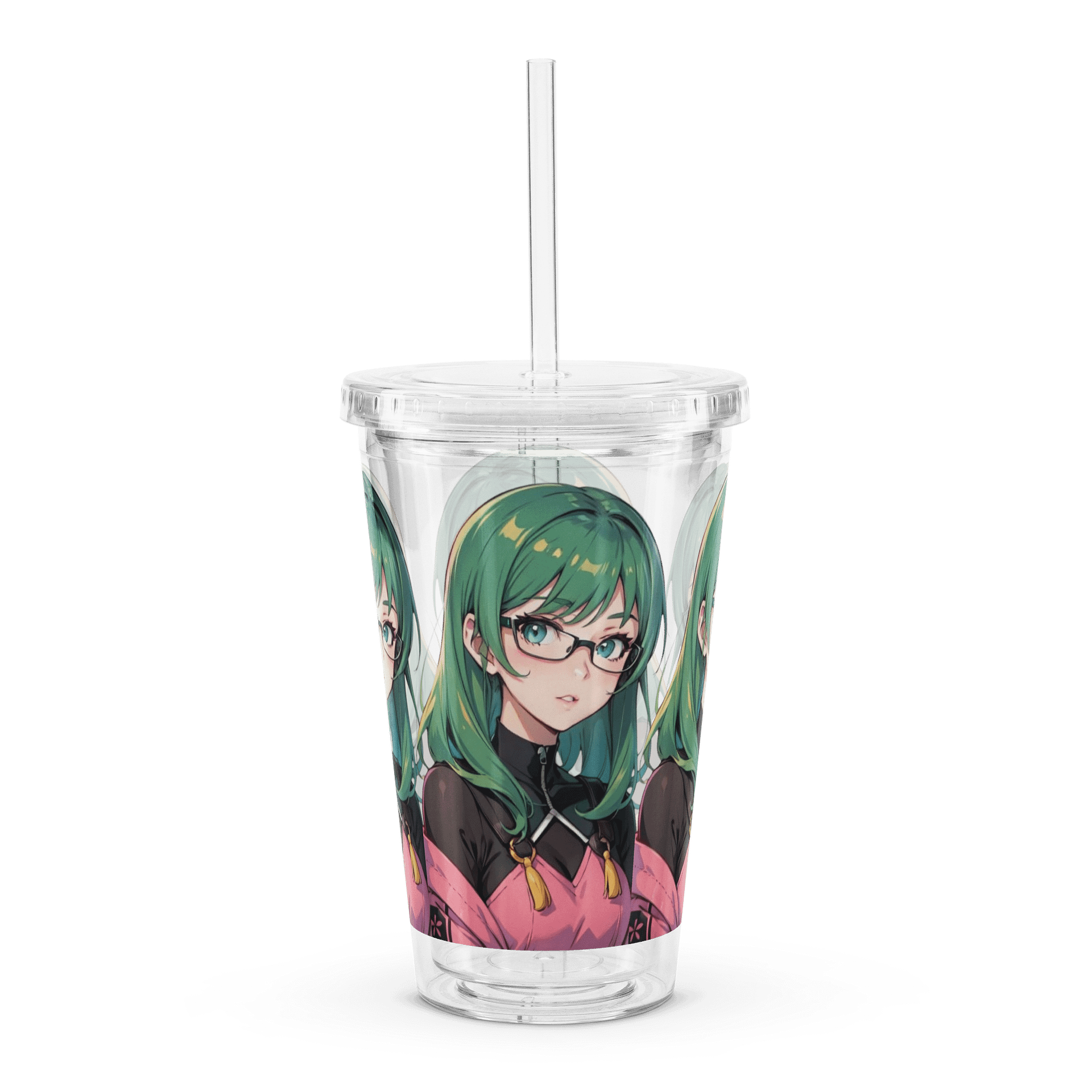 (Green WAIFU) K Clear Plastic Tumbler product image (4)