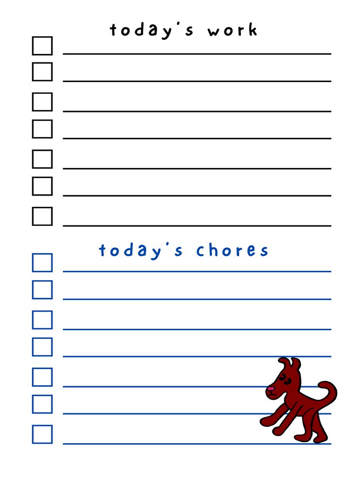 Cute Cartoon Little Red Dog Laminated To Do List with Dry Erase Marker product image (2)