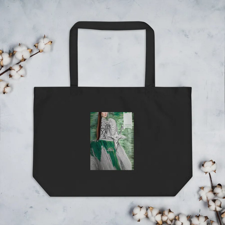 Lady green tote bag product image (5)