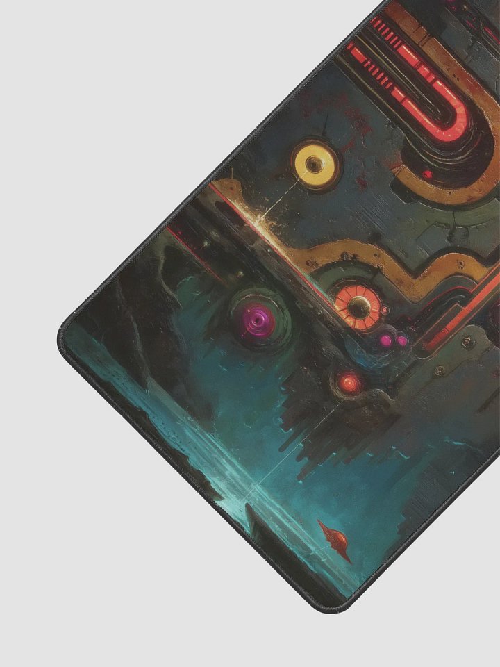 Mechanical Sun - Futuristic Circuit Art Mouse Mat product image (2)