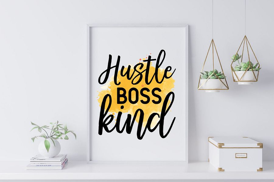 Watercolor Inspirational Work/Hustle Quote Card product image (6)