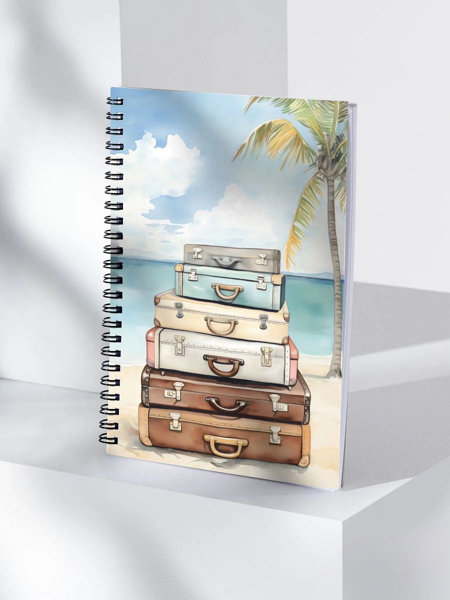 Sandy beach vintage suitcases notebook product image (4)
