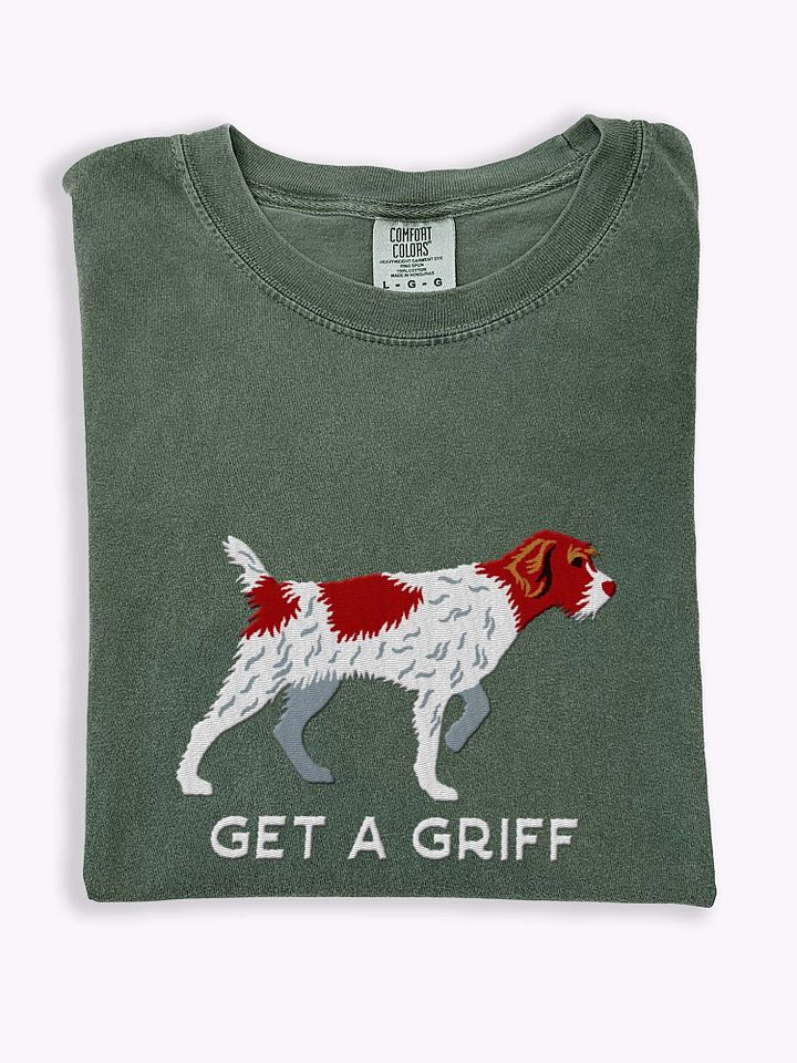 Get a Griff T-Shirt(Embroidered) of a Wirehaired Pointing Griffon(Liver & White) product image (1)