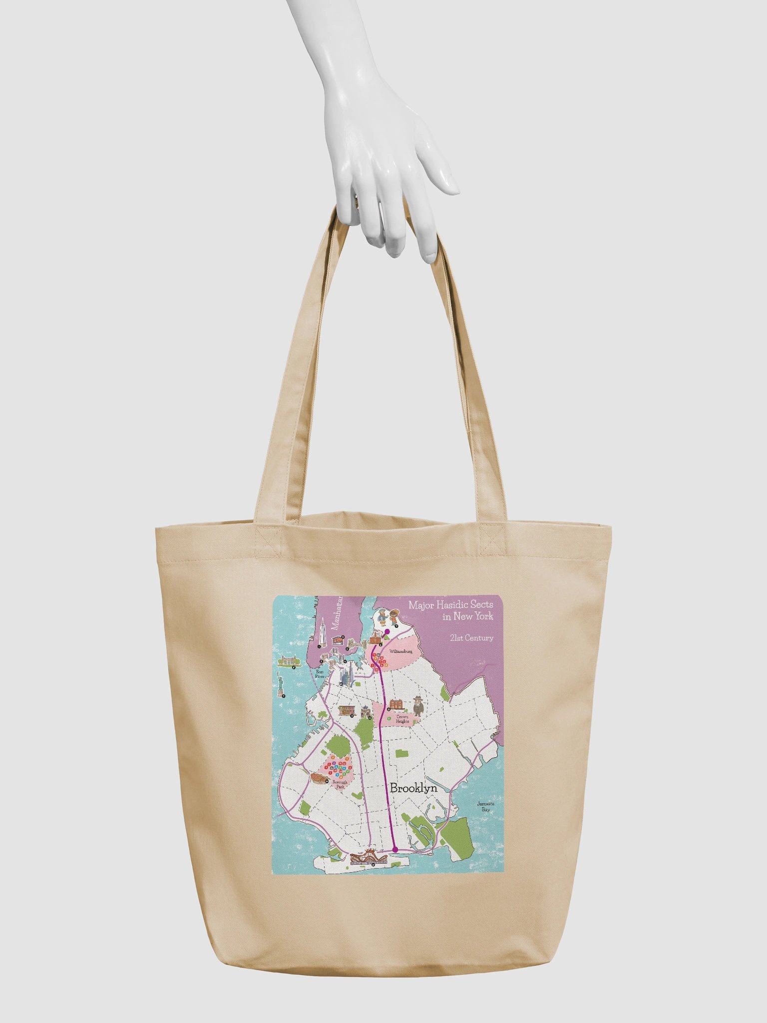 Hasidic Sects of NY Map Tote product image (3)