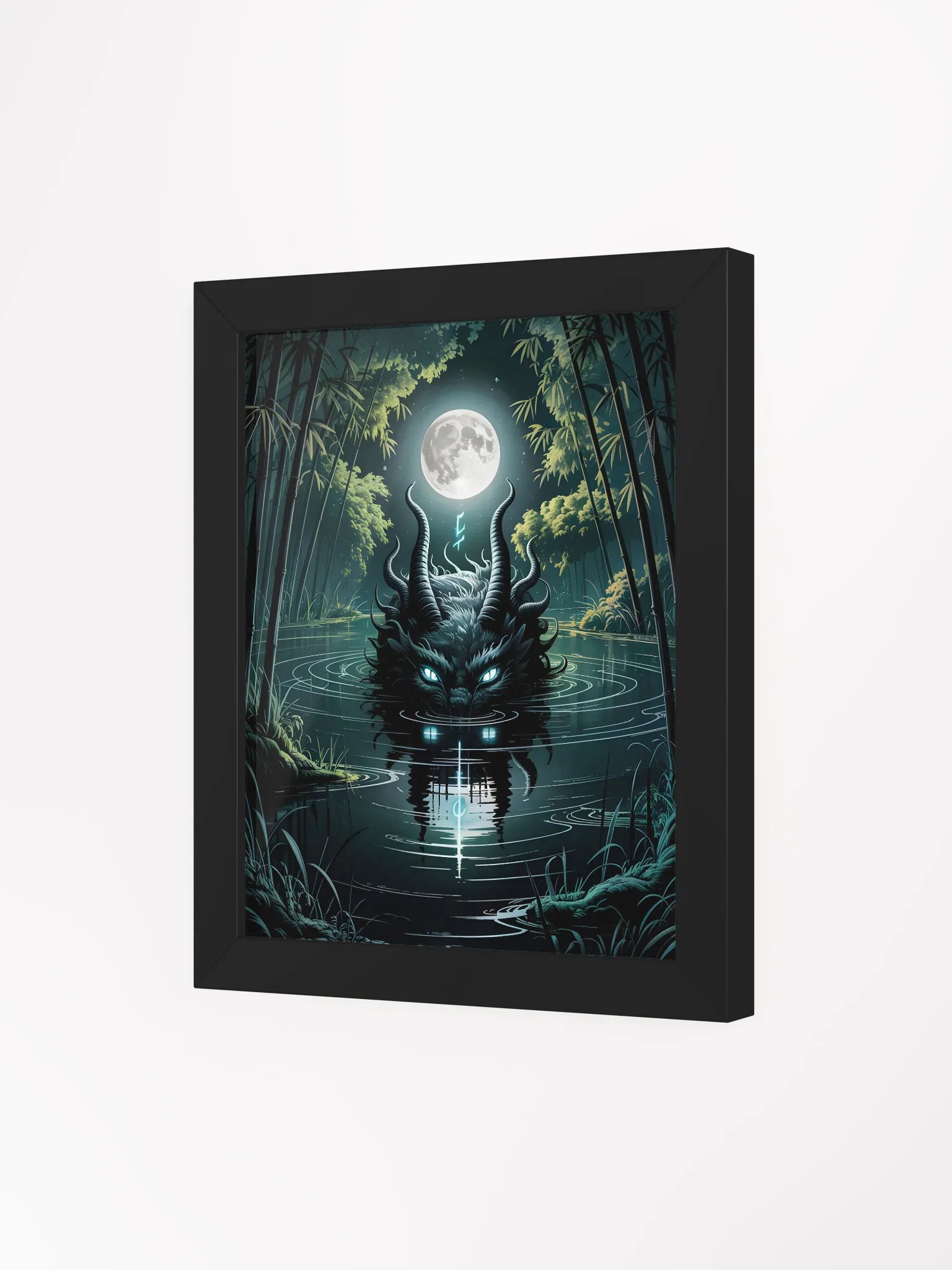Lunar Dragon Framed Print | Fantasy Creature Wall Art product image (3)