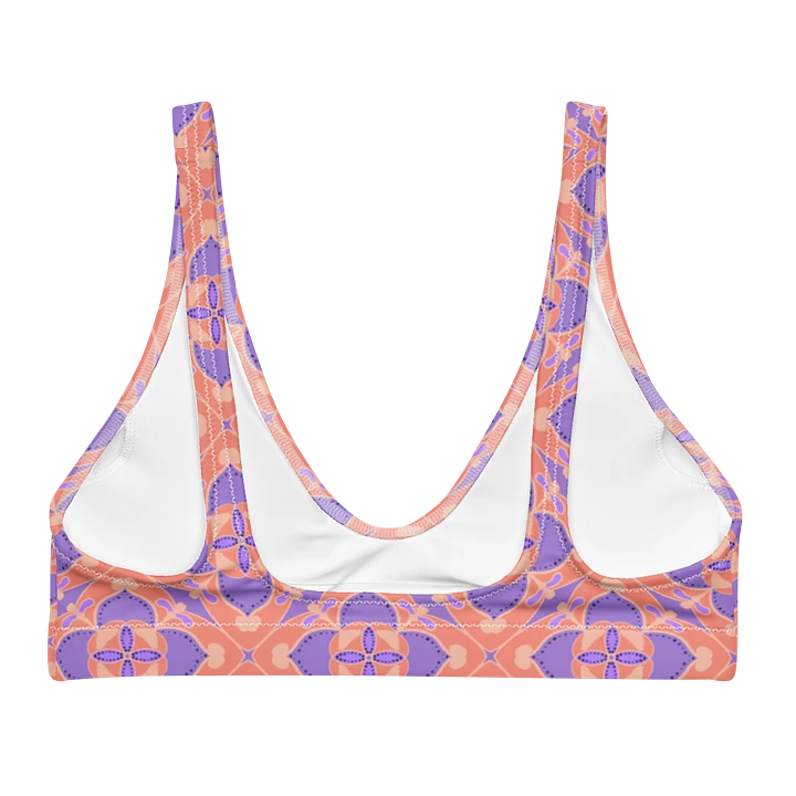 Pastel Orange and Mauve Pattern Padded Bikini Top product image (2)