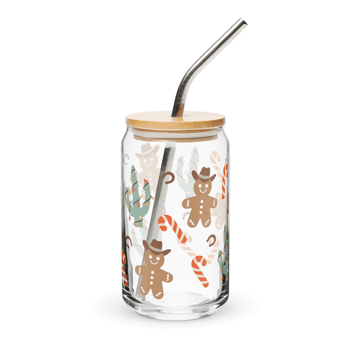 Gingerbread Man Howdy Can-Shaped Glass (16oz) product image (1)