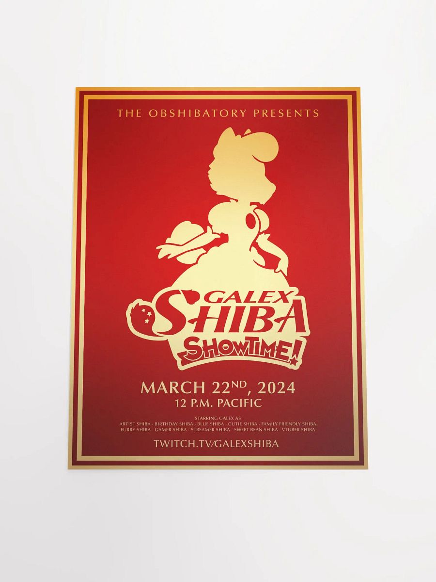 Galex Shiba Showtime Poster - Red Unframed product image (4)