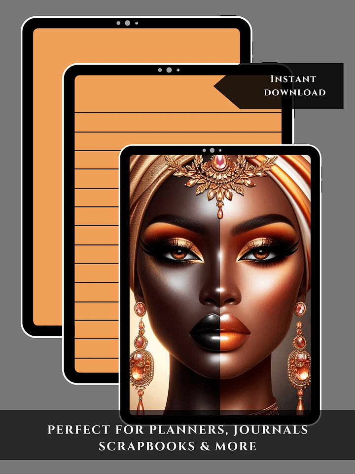 6 Luxe African American Journal Covers Bundle – 8.5x11 JPG & PDF – Lined & Unlined Pages – No Text – Commercial Use product image (2)