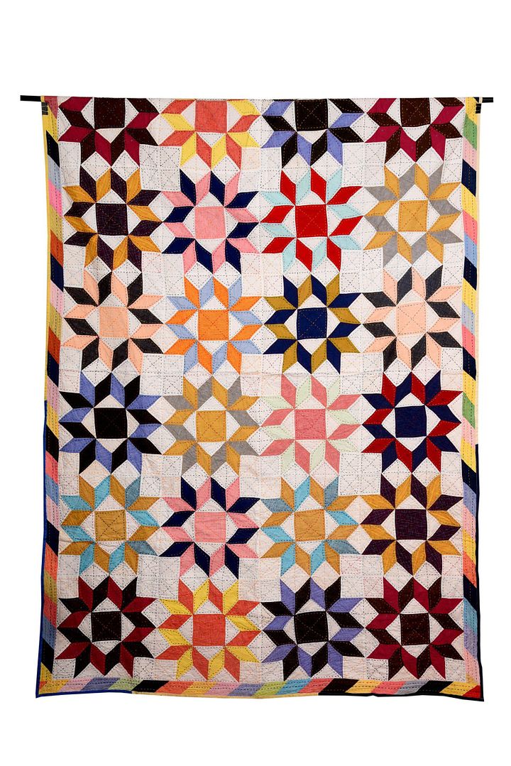 Linen Geometric Kantha quilt / 90 x 60 inch Size quilt/ Geometric Patchwork Throw/ Gudri Rally Bedspread product image (1)