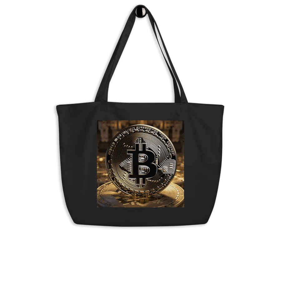 Golden Bitcoin Circuit Coin Tote Bag product image (4)