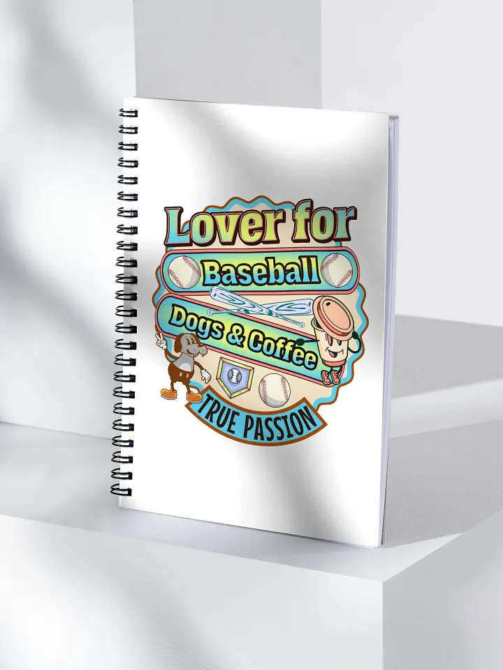 Lover For Baseball Dogs And Coffee Spiral Notebook product image (2)
