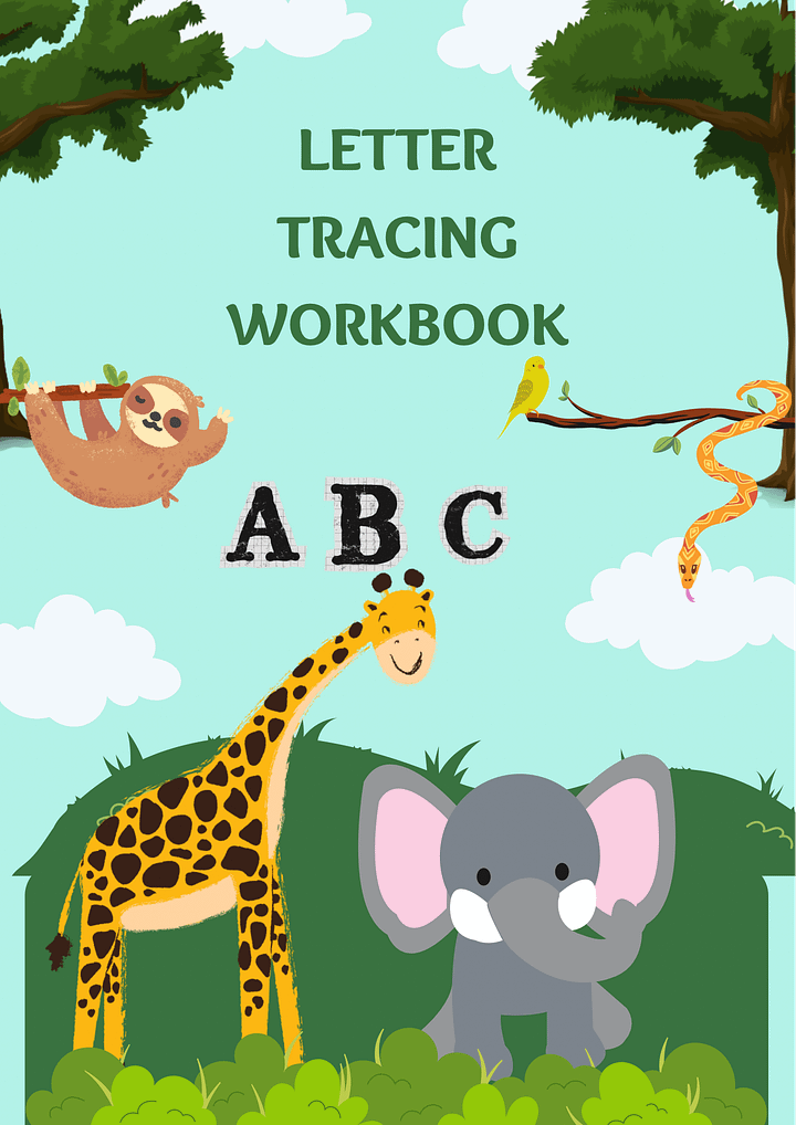 Animal letter tracing workbook product image (1)