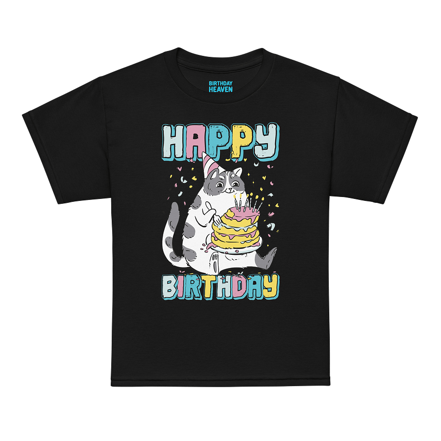 Happy Birthday (Cat With Cake) T-Shirt For Kids product image (11)