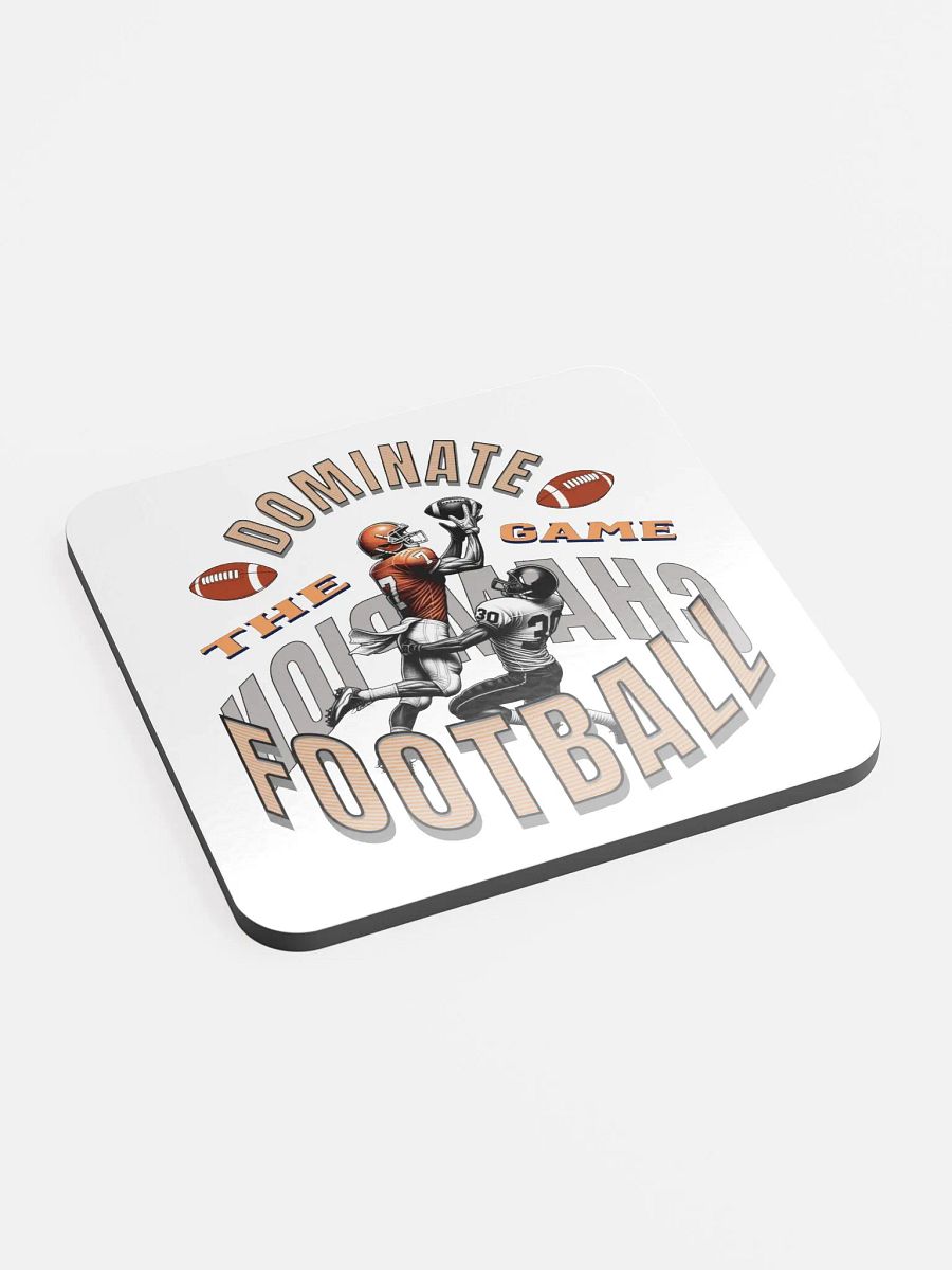 Dominate The Game Football Champion Glory Glossed Cork Coaster product image (2)