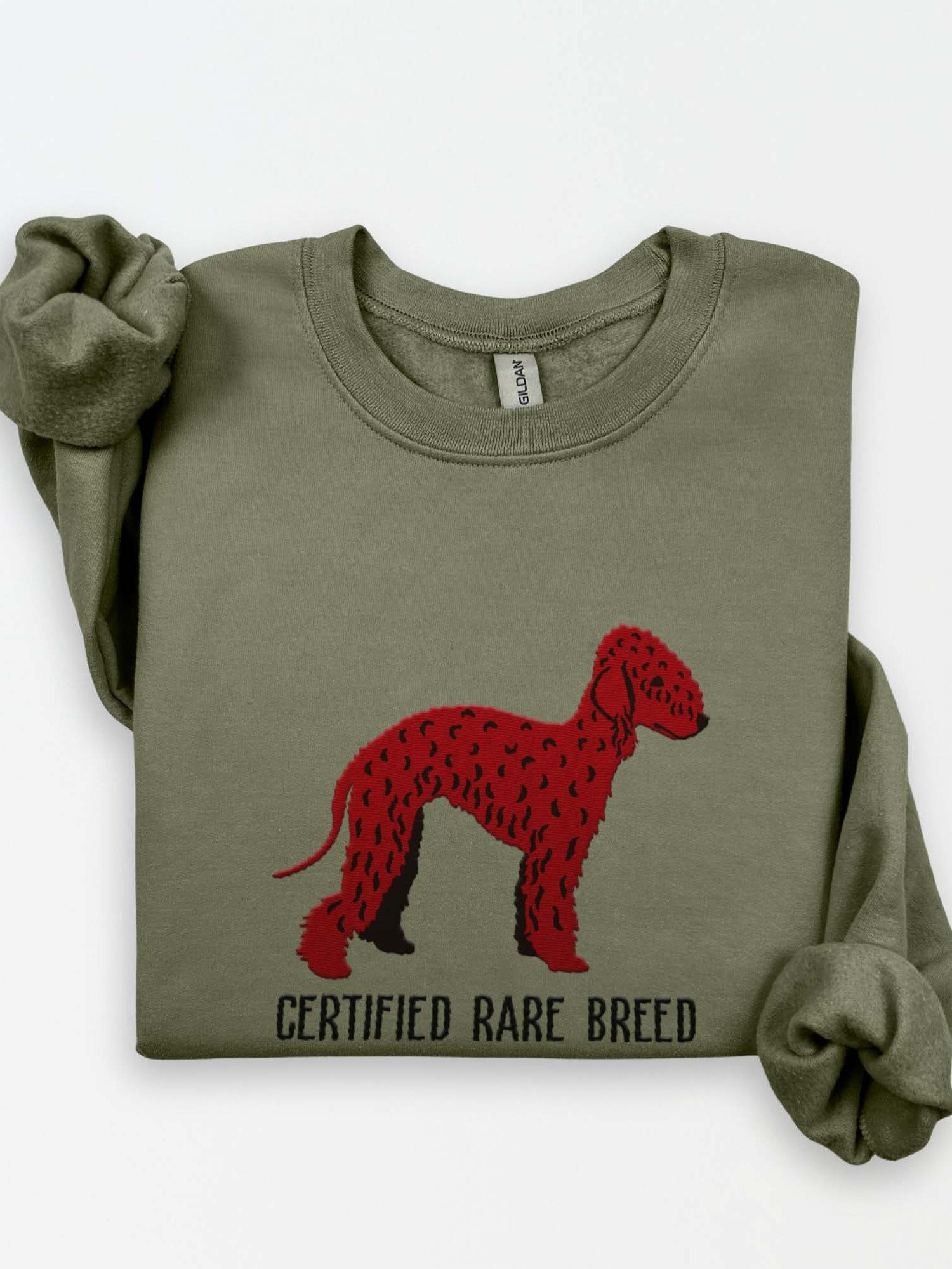 Certified Rare Breed Sweatshirt (Embroidered) of a Bedlington Terrier(Liver) product image (1)