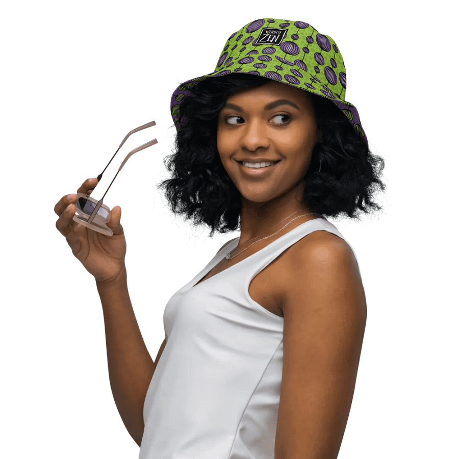 Weirdly Zen Reversible Bucket Hat - Purple and Green Abstract product image (7)