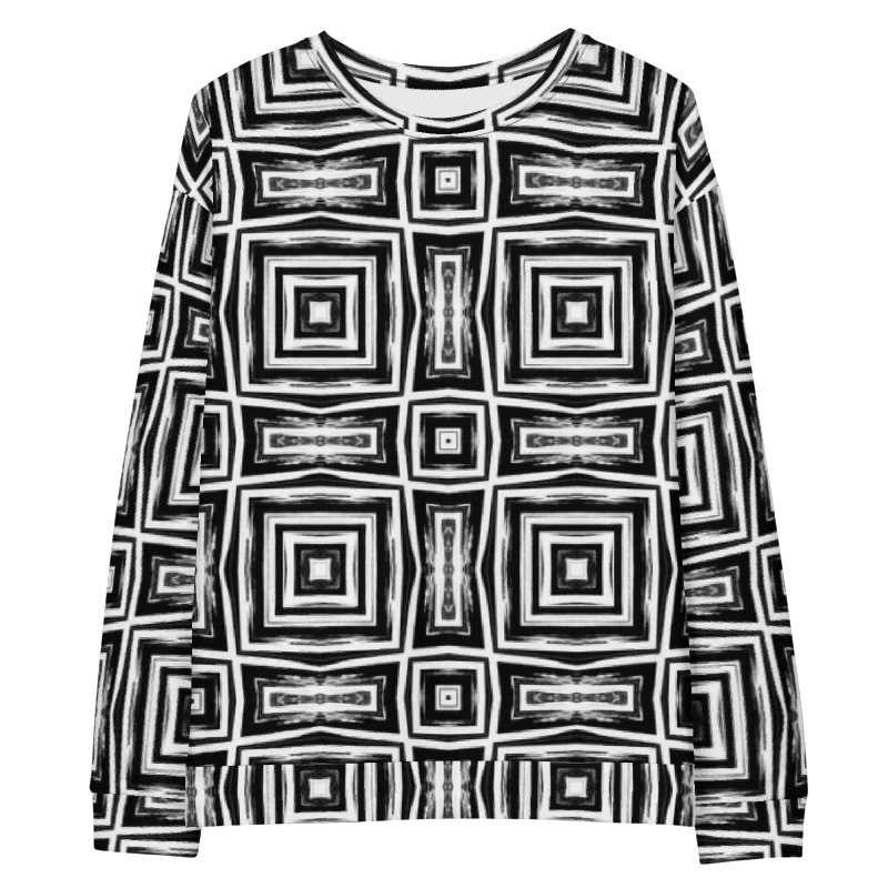 Abstract Monochrome Repeating Pattern Unisex All Over Print Sweatshirt product image (10)