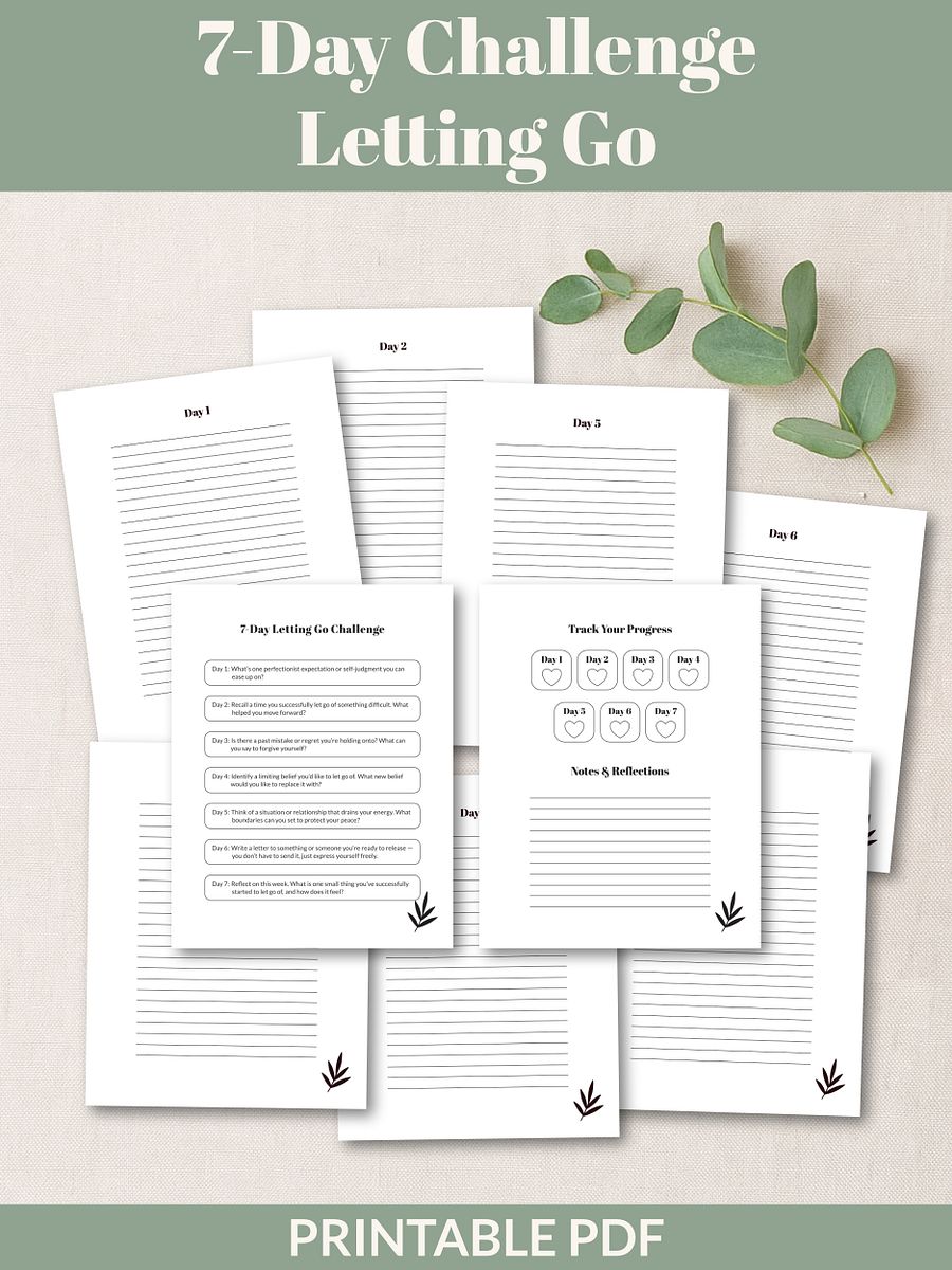 Self-Reflection & Inner Growth Bundle 7-Day Challenges Printable product image (6)