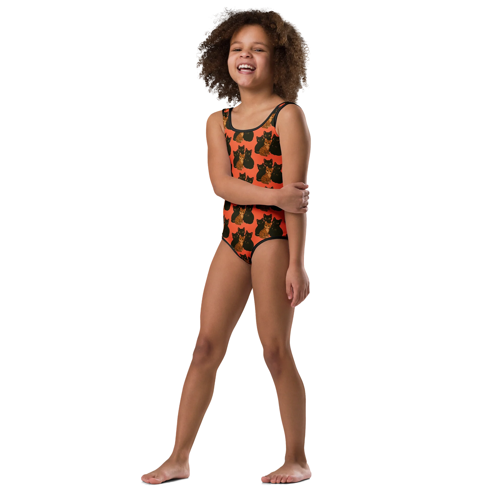 Orange Kitty Kids Swimsuit product image (4)
