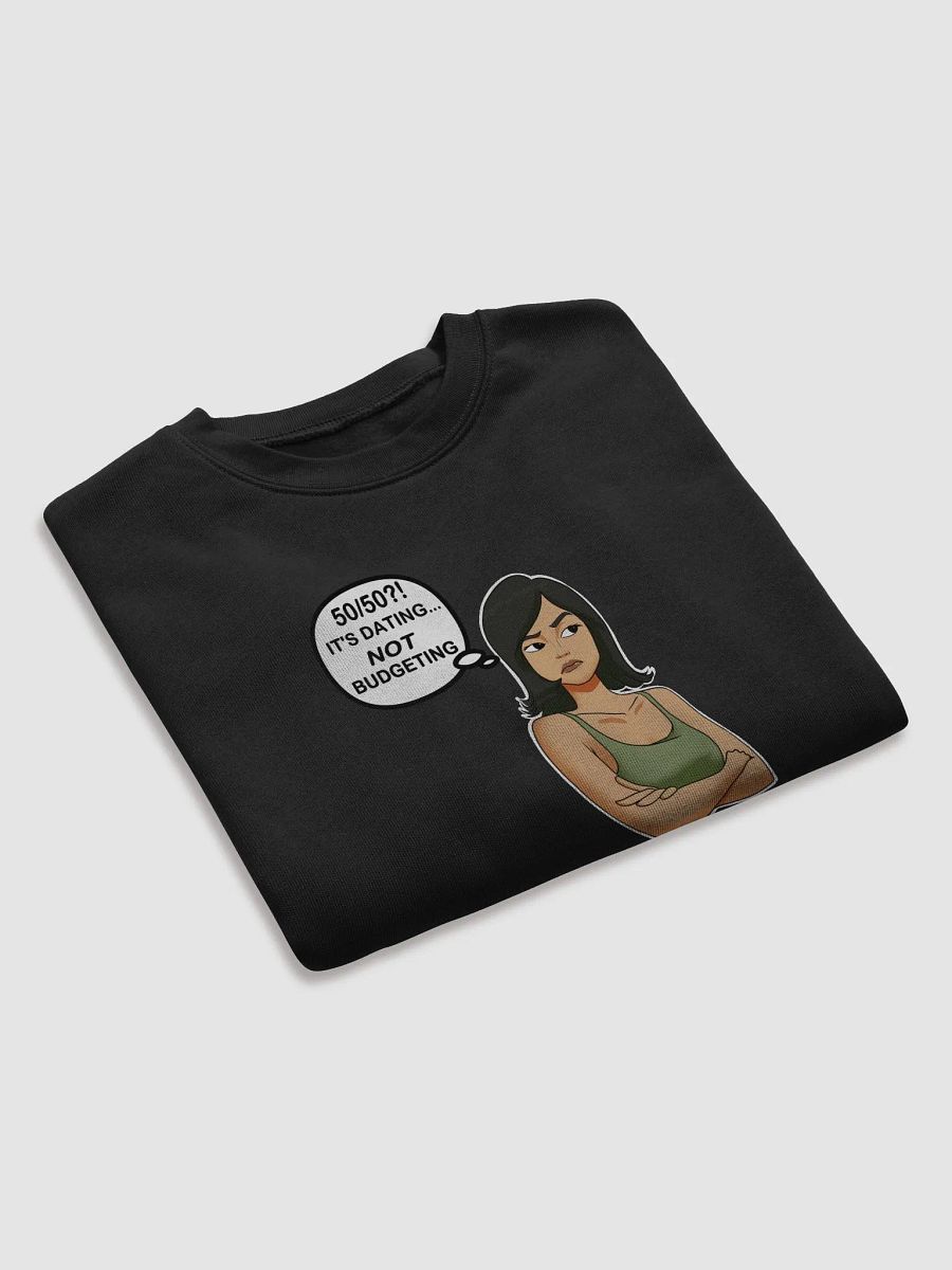 50/50?! Dating... NOT Budgeting! - CROP sweatshirt, raw hem product image (8)