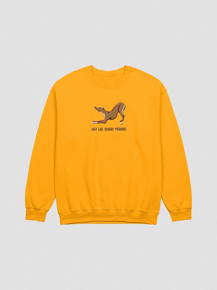 Iggy Like Sunday Morning Sweatshirt (Embroidered) of an Italian Greyhound(Brown) product image (10)
