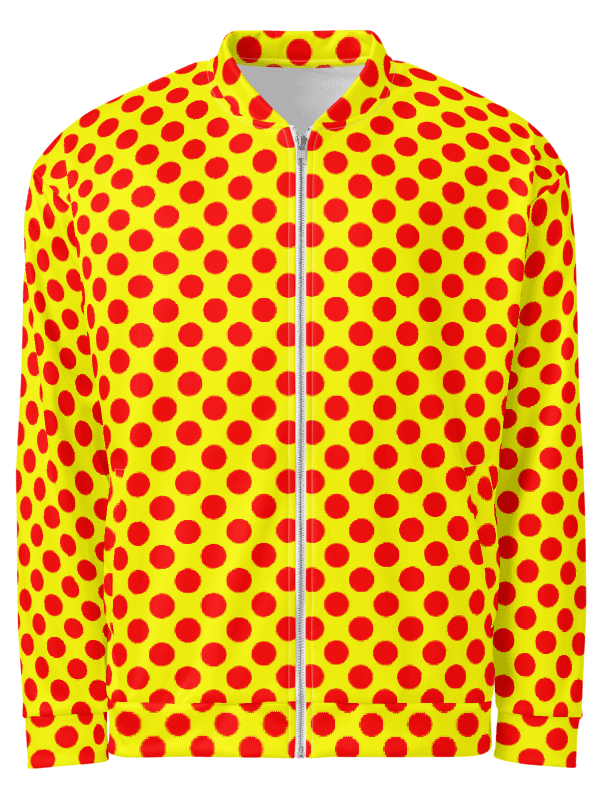 Red Polka Dots on Yellow Unisex Bomber Jacket product image (1)