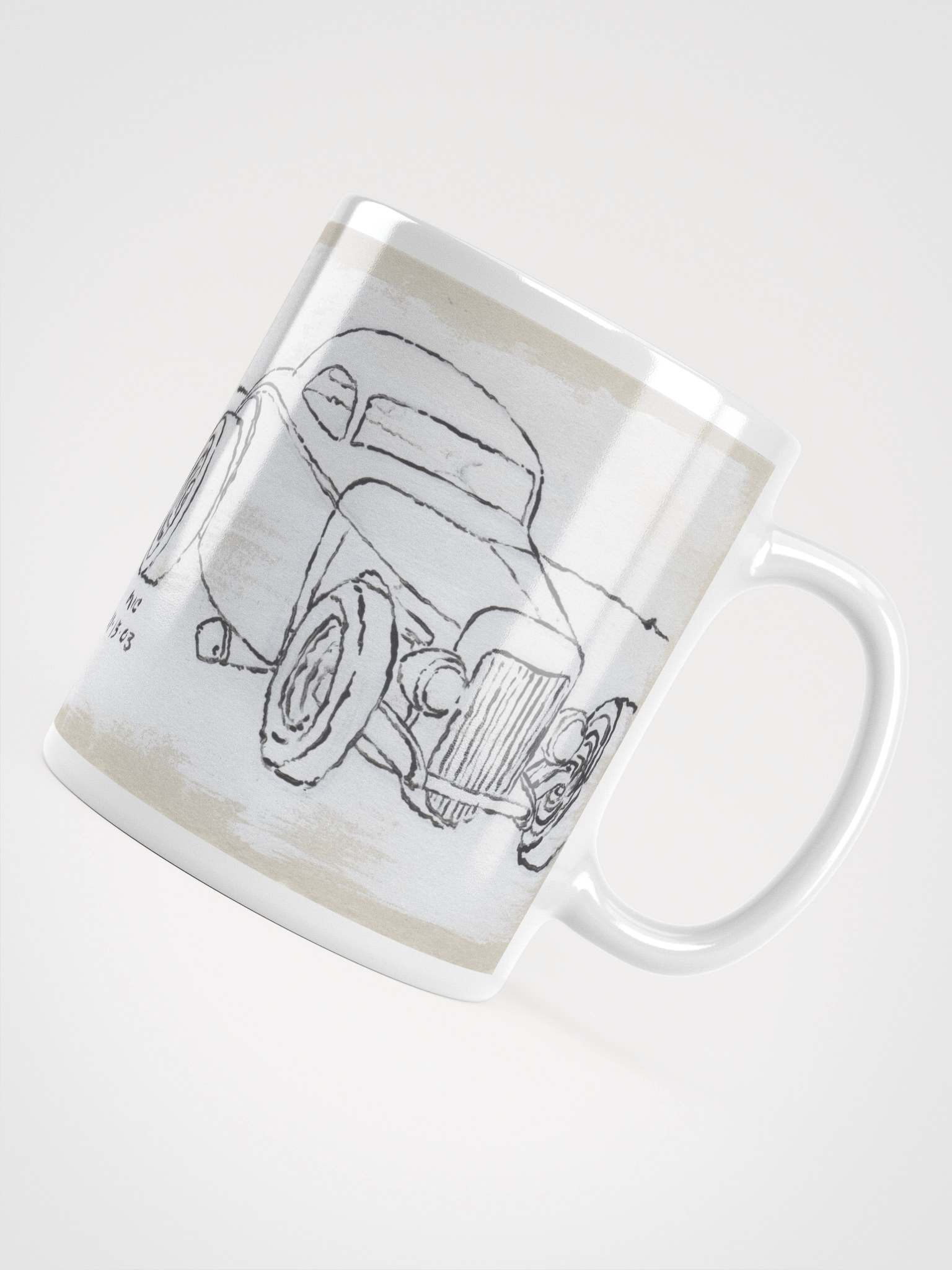 White Cars 3 & 4 on White Glossy Mug product image (4)