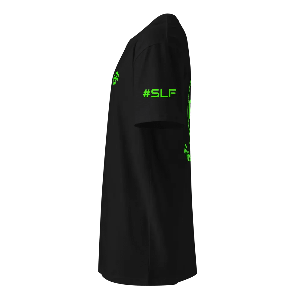Lime Green Logo T- Shirt Front and Back with #SLF on Sleeve product image (4)