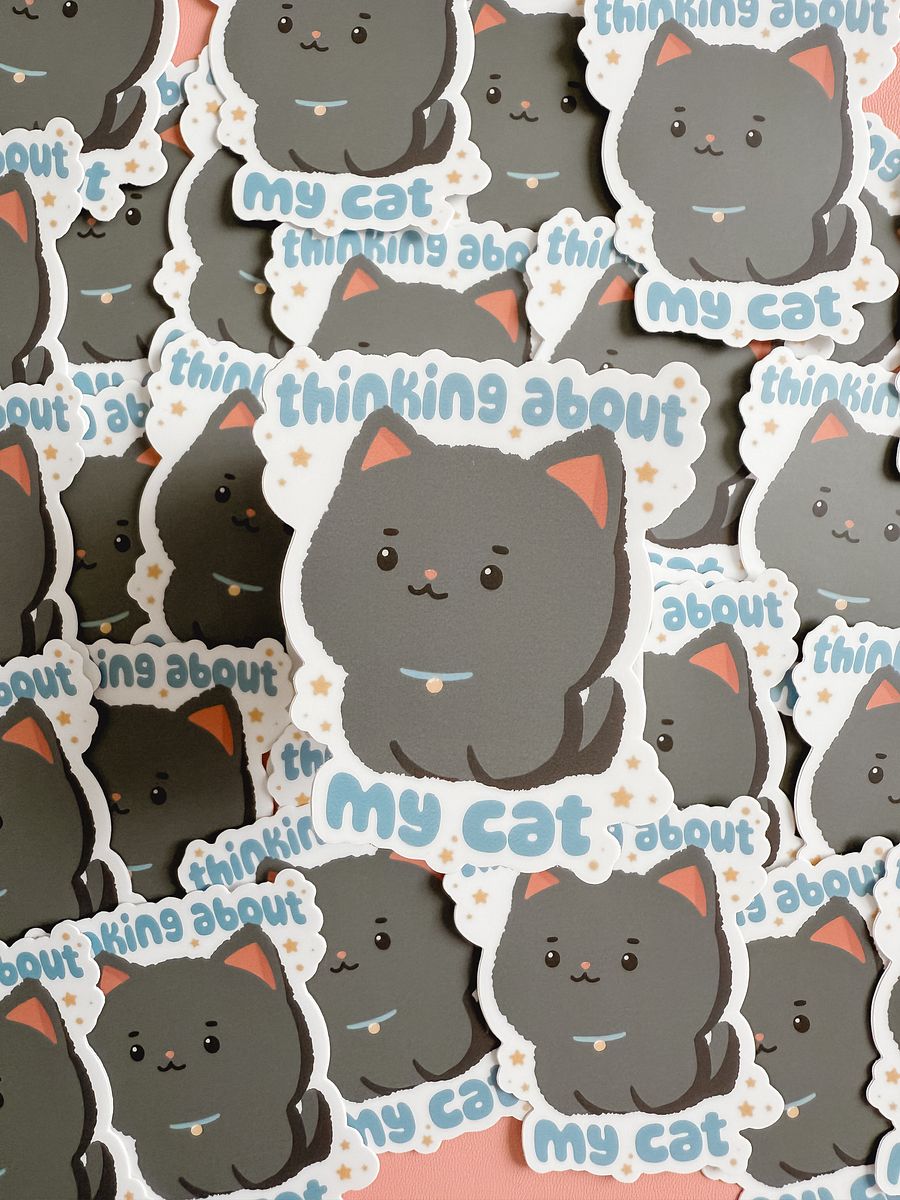 'Thinking About My Cat' Sticker product image (3)