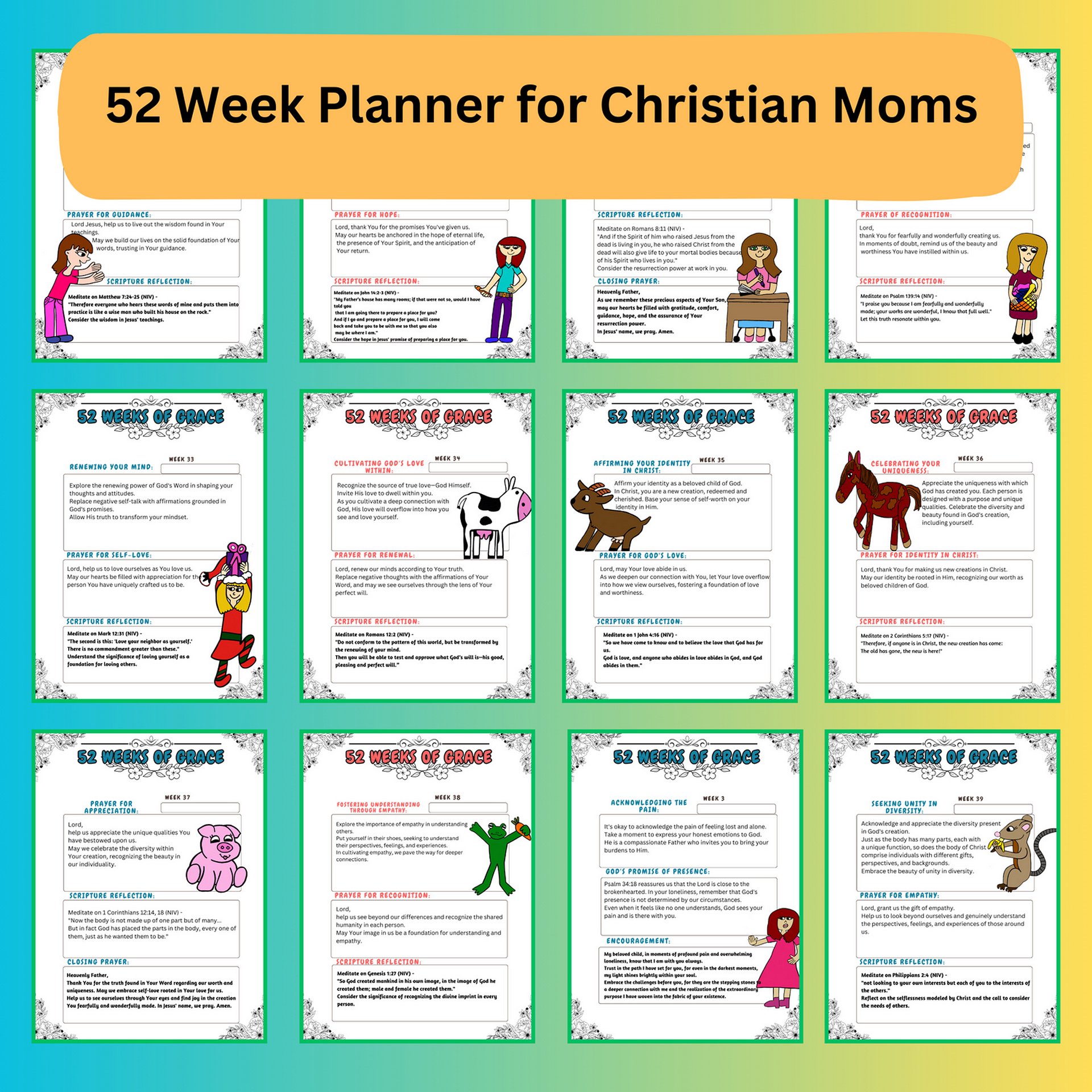 Bible Study Tool| Christian Women’s Planner| Weekly Grace Reminders| Scripture Reflections| Christian women's gifts| Prayer Devotional| Joy product image (3)