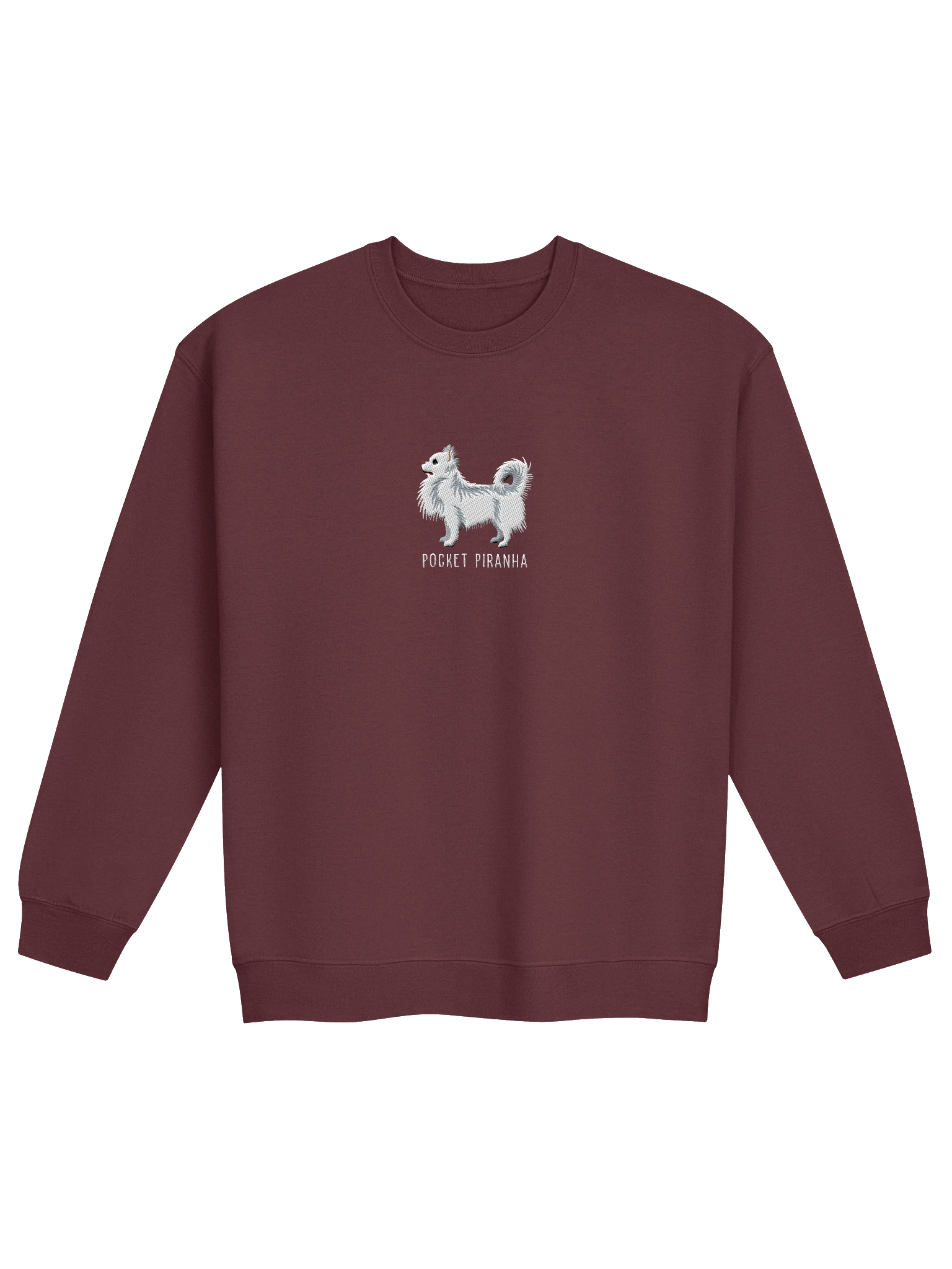 Pocket Piranha Sweatshirt (Embroidered) of a Longhaired Chihuahua(White) product image (5)