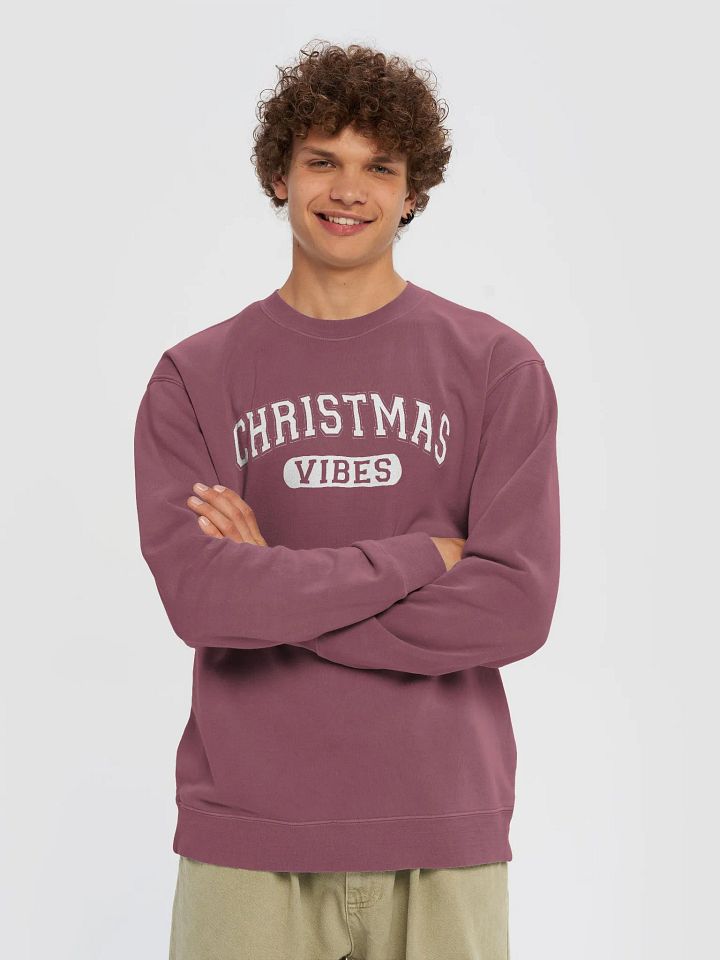 Merry Christmas Unisex Midweight Pigment Dyed Sweatshirt product image (2)