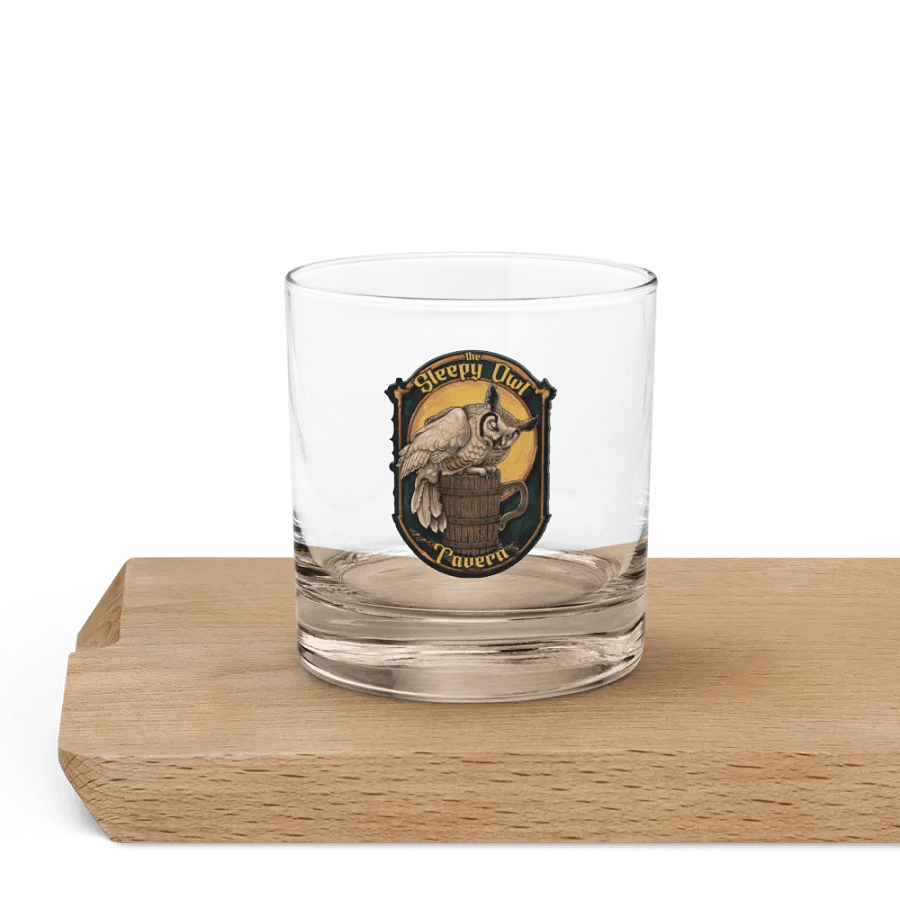 Sleepy Owl Tavern Rocks Glass product image (4)