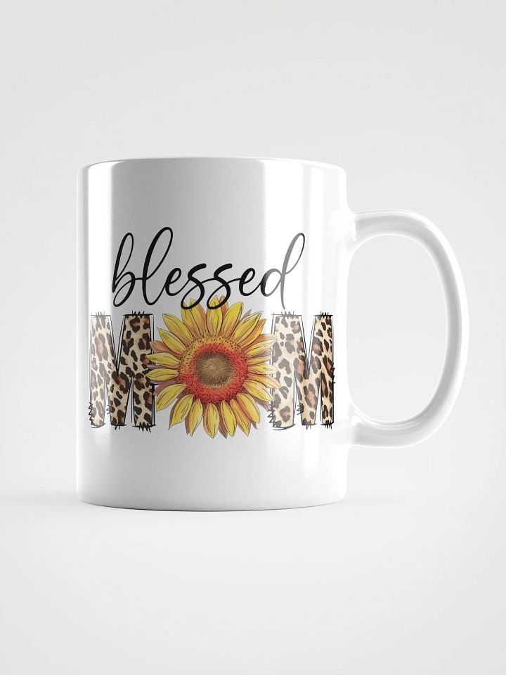 Sunflower Leopard Print Blessed MOM Mug product image (1)