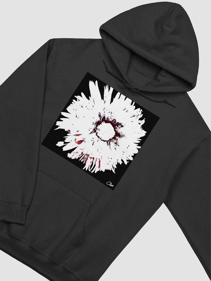 Distressed Abstract White, Pink and Black Daisy on a Black Background product image (2)