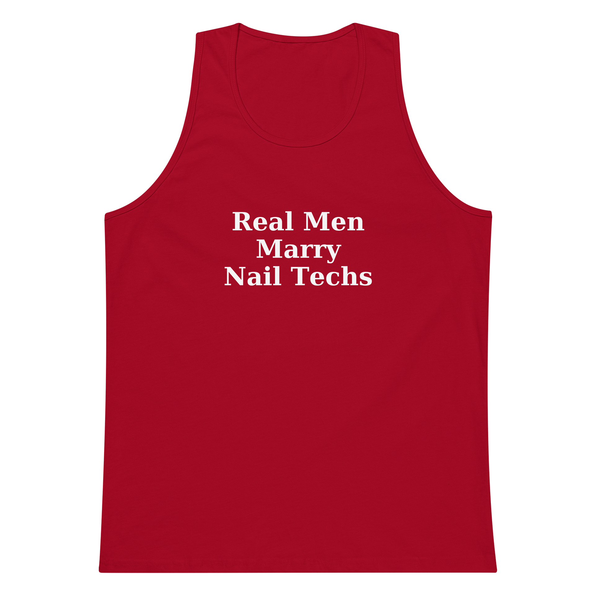Real Men's Tank Top (white print) product image (5)