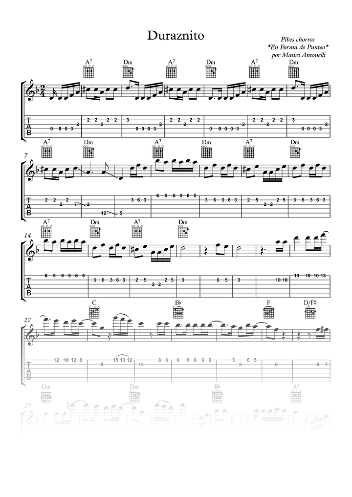 Duraznito - Partitura + Tabs + Acordes + Pista product image (1)