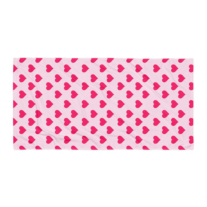 PINK PINK HEARTS BEACH TOWEL - HERZEN HANDTUCH product image (2)
