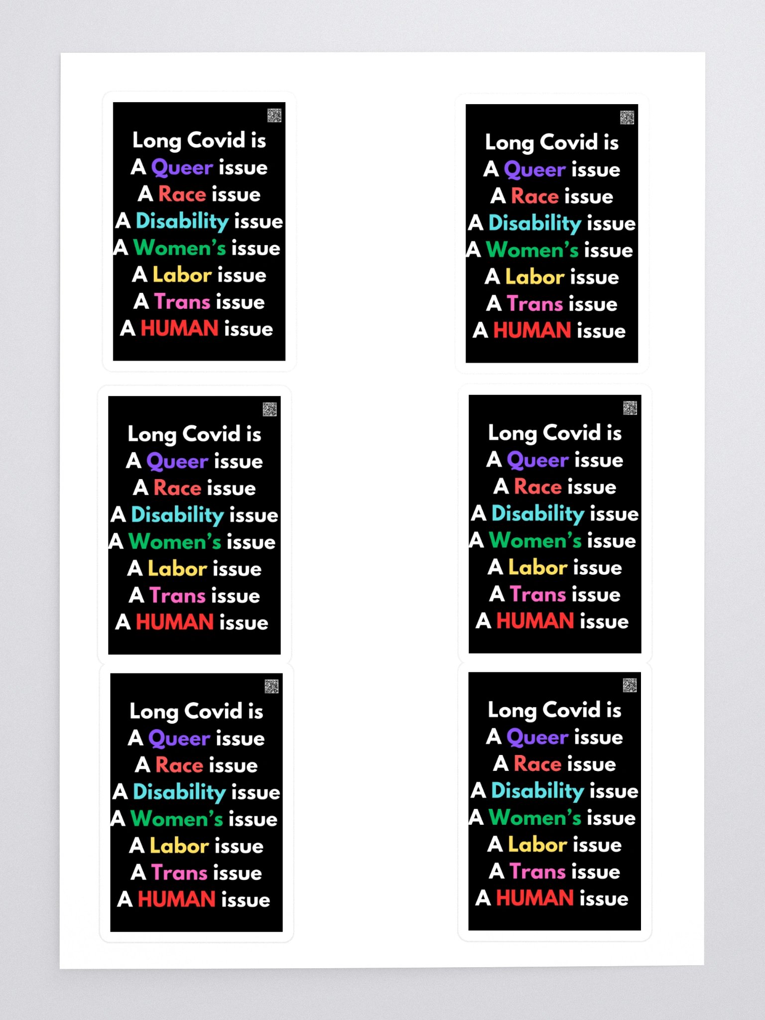 Long Covid Is sticker 6 pack product image (3)