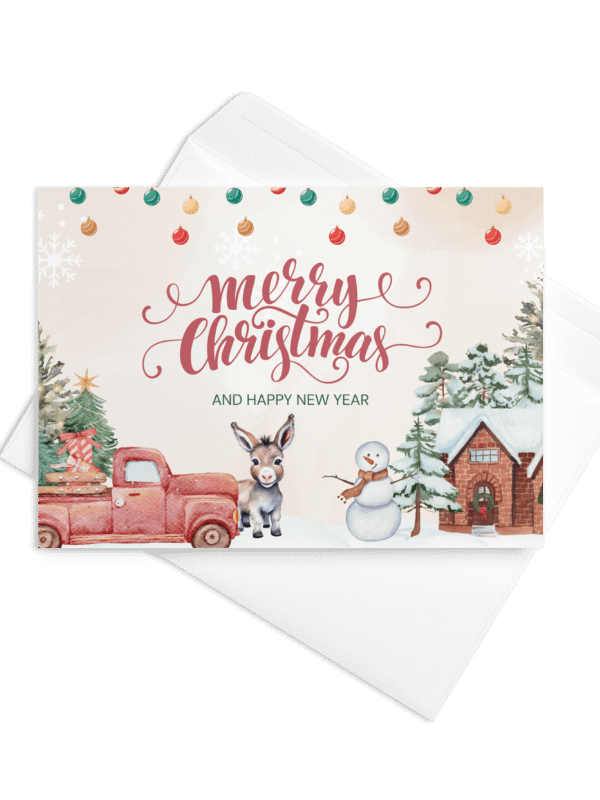 Festive Christmas Card With Donkey Image product image (3)