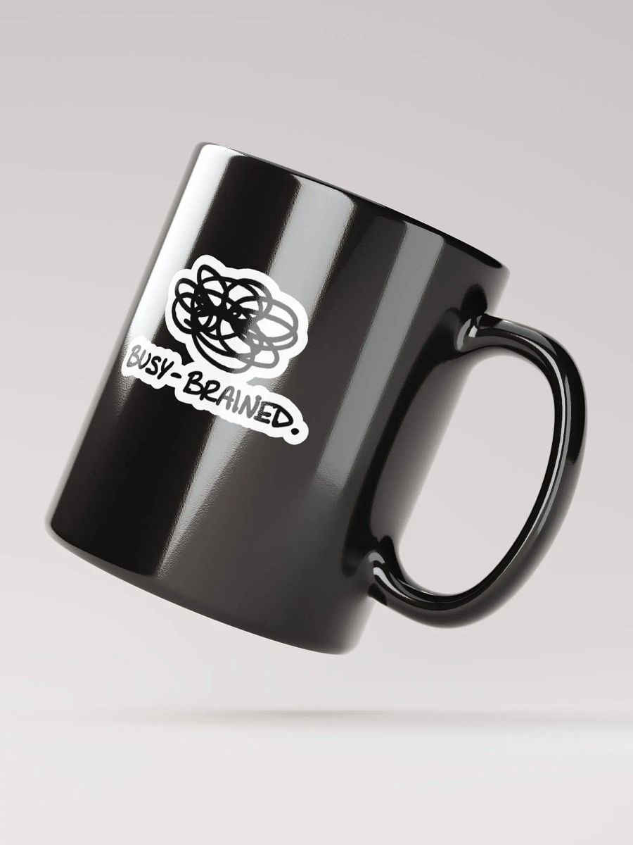 BUSY-BRAINED black glossy mug (bubble design) product image (5)