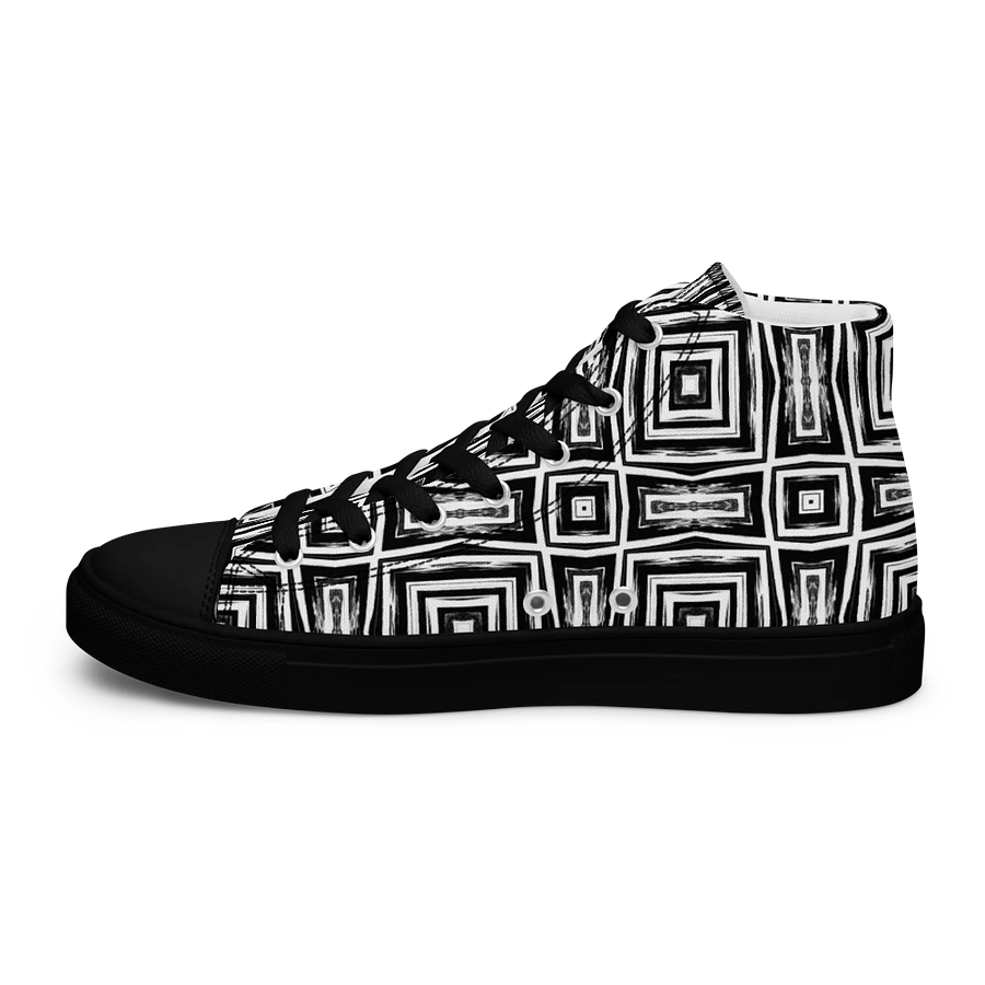 Abstract Monochrome Repeating Pattern Men's Canvas Shoe High Tops product image (26)