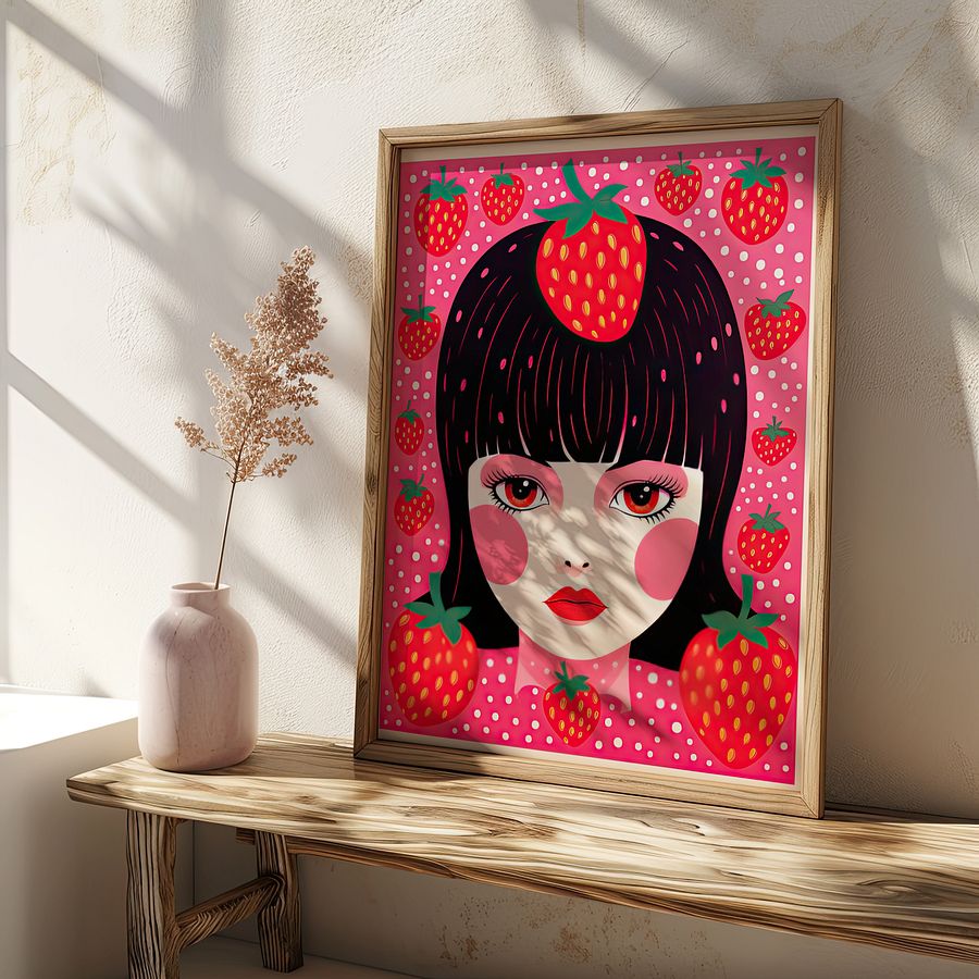 Yayoi Kusama Strawberry Girl Maximalist Art Print product image (22)
