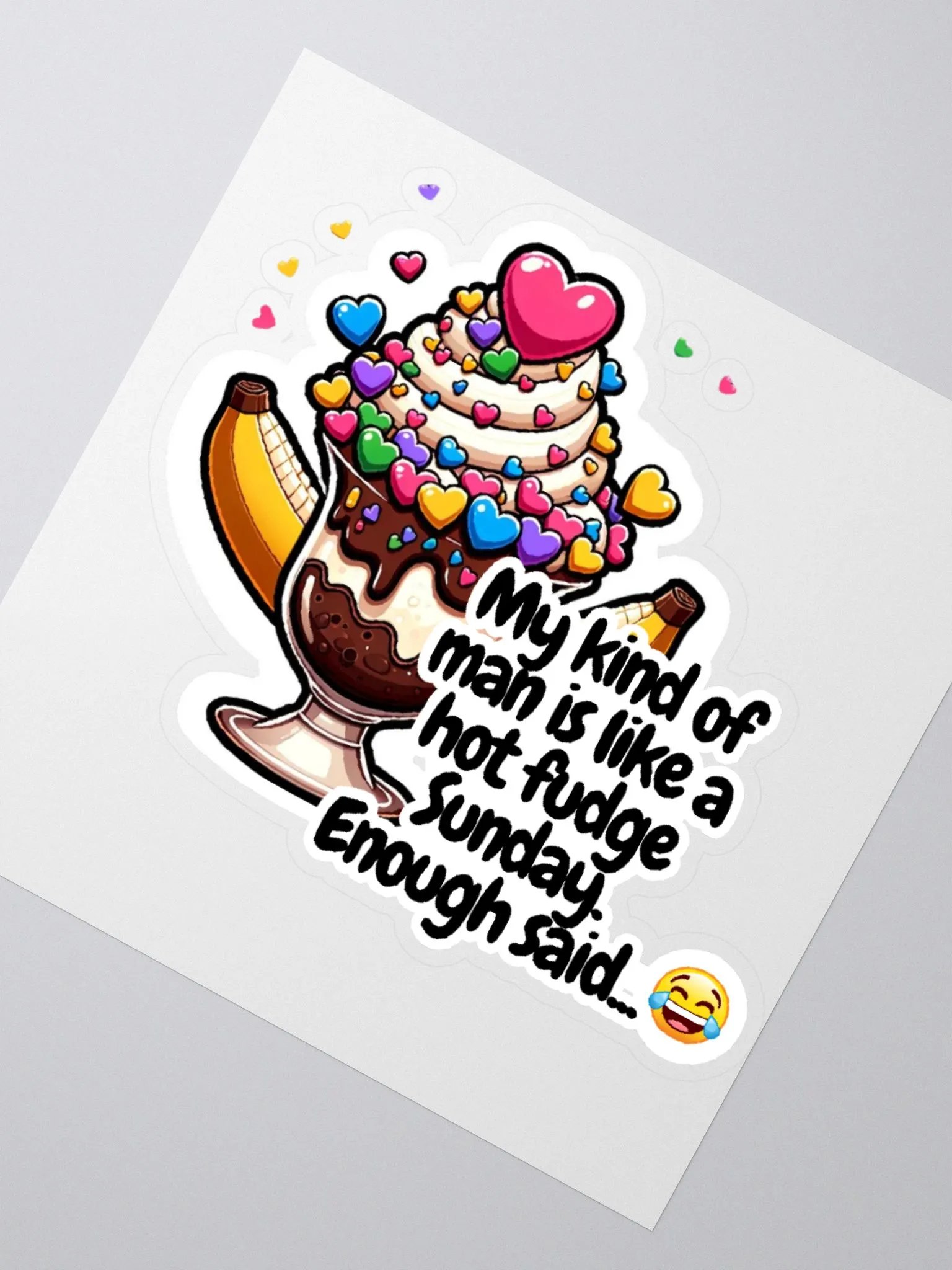 Hot Fudge Sunday Sticker-Innuendo City Sticker-Jolly Sticker-Dessert Sticker-Rainbow Style product image (4)