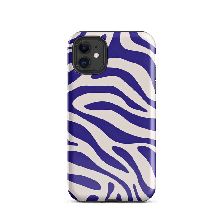 Wavy Lines (Blue and White) Tough Case for iPhone® product image (47)