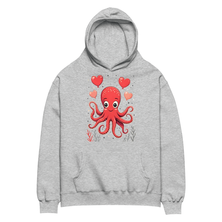 Octopus With Hearts Ballons Valentines Day Hoodie product image (8)